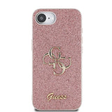 Guess PU Fixed Glitter 4G Metal Logo Case for iPhone 16e 6.1" Pink -  GUHCPSE4HG4SGP