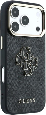 Guess 4G & Big Resin Logo Case for iPhone 17/18 Pro 6.3" Black - GUHCP18L6P4SRMLK