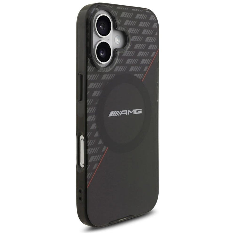 AMG Double Layer Transparent Rhombs Case with MagSafe for iPhone 17 6.3" Black Red - AMHMP17S24HRDKR