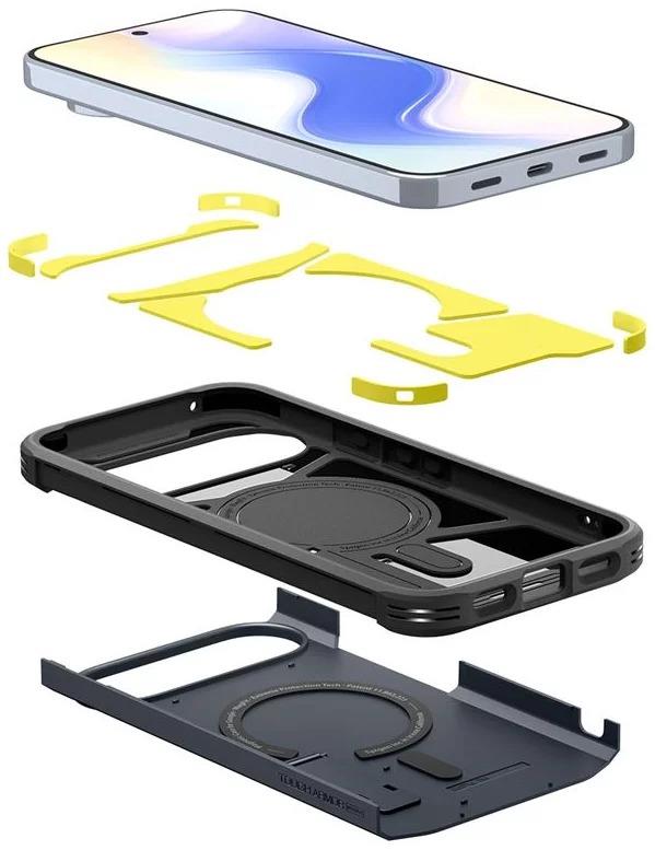 Spigen Tough Armor AI Case with Pixelsnap for Google Pixel 10 Pro XL 6.8" Metal Slate - ACS09729