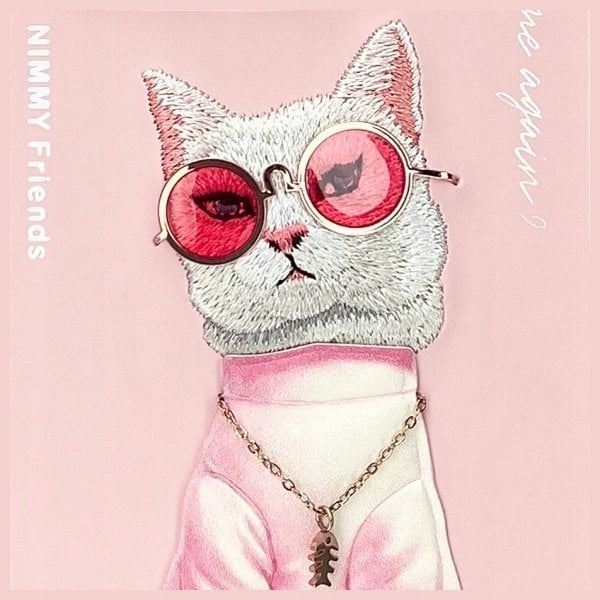 Nimmy Glasses Cool Cat Case for iPhone 16 Pro 6.3" Pink - N-YJ-iP16-Pro-04