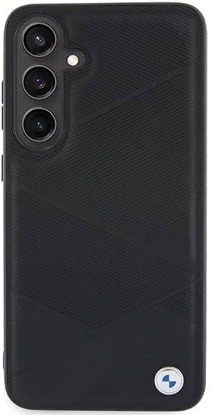 BMW Signature Leather Crossing Lines Pattern Hard Case for Samsung Galaxy S24 6.2" Black - BMHCS24S23RCGPK