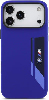 BMW M Series Silicone Vertical Logo Case with MagSafe for iPhone 17 Pro Max 6.9" Blue - BMHMP17X25SDBSV