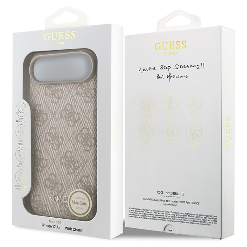 Guess 4G Charms Case for iPhone 17 Air 6.5" Tone on Tone Pink - GUHMP17MGF4GCP
