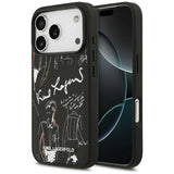 Karl Lagerfeld Grained Pattern & Logo Case with MagSafe for iPhone 17 Pro 6.3" Black - KLHMP17LPGGRMPK