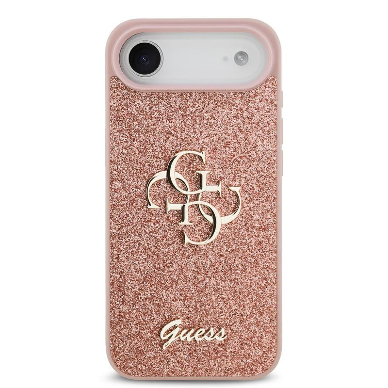 Guess PU Fixed Glitter Big 4G Metal Logo Case for iPhone 17 Air 6.5" Pink - GUHCP17MHG4SGP