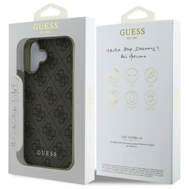 Guess 4G Charms Collection Case for iPhone 16 6.1" Brown - GUHCP16SGF4GBR