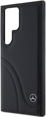 Mercedes Benz Genuine Leather Star Logo Case for Samsung Galaxy S24 Ultra 6.8" Black - MEHCS24L23RBCSK