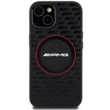 Mercedes AMG Carbon Pattern Liquid Silicone Case with MagSafe for iphone 15 6.1" Black - AMHMP15S23SMRK
