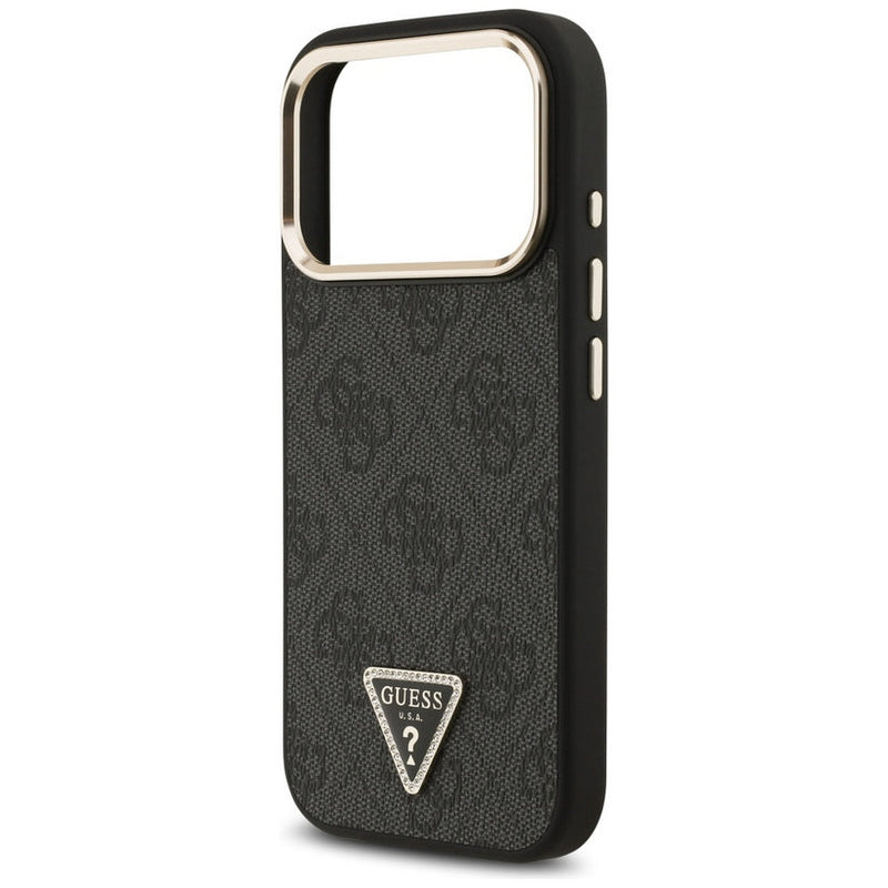 Guess 4G Triangle Logo Case with MagSafe for iPhone 17 Pro Max 6.9" Black Gold - GUHMP17XP4GTDGMK