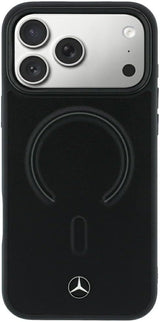 Mercedes Leather 3D MagSafe Case for iPhone 17/18 Pro 6.3" Black - MEHMP18L25PEMMOK