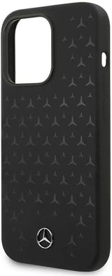 Mercedes Liquid Silicone Star Pattern Case with MagSafe for iphone 15 Pro 6.1" Black - MEHMP15LSIPBK