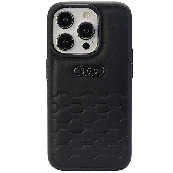 Audi GT Synthetic Leather Hard Case for iPhone 15 Pro 6.1" Black - AU-TPUPCIP15P-GT/D2-BK