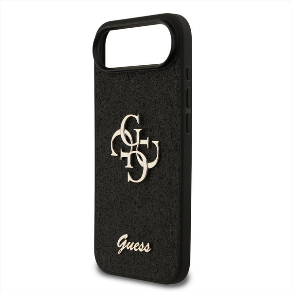 Guess PU Fixed Glitter Big 4G Metal Logo Case for iPhone 17 Air 6.5" Black - GUHCP17MHG4SGK