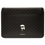 Karl Lagerfeld Saffiano Monogram Ikonik 16" Laptop Sleeve Black - KLCS16SAKHPKK