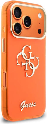 Guess IML 4G Script Metal Logo Case with MagSafe for iPhone 17 Pro 6.3" Orange  - GUHMP17L5HC4MLSO