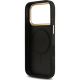 Guess PU Leather 4G Gold Frame Case with MagSafe for iPhone 17 Pro 6.3" Black -GUHMP17LP4MSEGCK