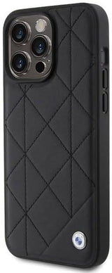 BMW Leather Quilted Case for iphone 15 Pro 6.1" Black - BMHCP15L22RQDK