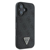 Guess Leather Metal Logo Strass Crossbody Case for iPhone 16 6.1" Black - GUHCP16SP4TDSCPK