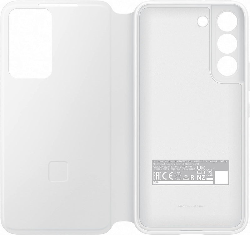 Samsung Galaxy S22 Smart Clear View Cover White - EF-ZS901CWEGWW