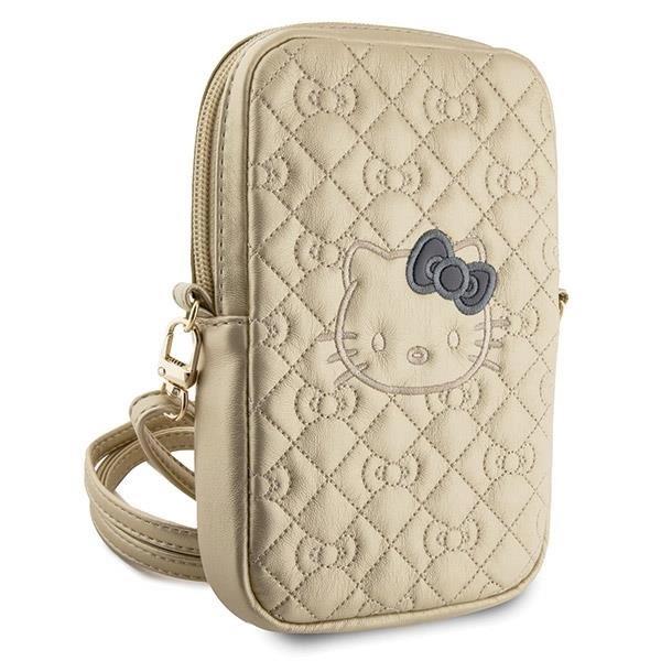 Hello Kitty Quilted Bows Universal Phone Bag with Strap Gold - HKPBPEKHBPD