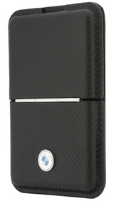 BMW Carbon Metal Logo Magnetic Card Holder with Stand Black - BMOWMCS26PTKLK