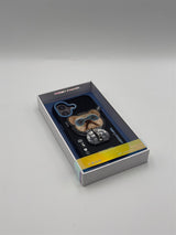 Nimmy Cool & Cute 2.0 Little Rich Tycoon Dog Case with MagSafe Stand for iPhone 17 6.3" Black Blue - N-YJKM-CXZJZH-IP17-07