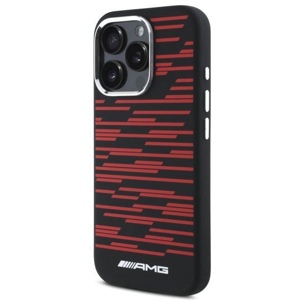 Mercedes Benz AMG Silicone Graphics Case with MagSafe for iPhone 16 Pro Max 6.9" Black - AMHMP16X24SSRRK