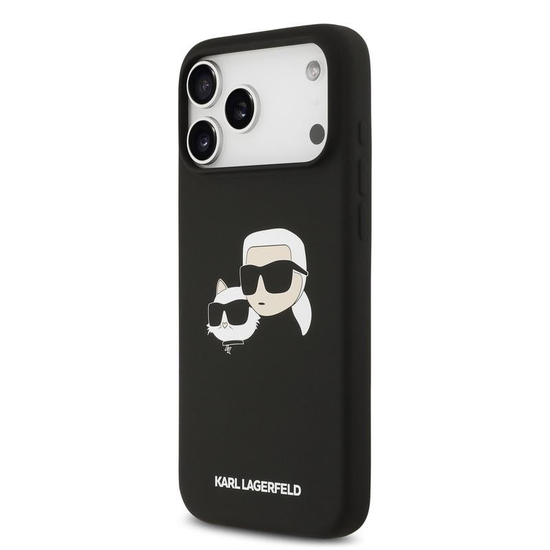 Karl Lagerfeld Liquid Silicone Double Head Case with MagSafe for iPhone 17 Pro Max 6.9" Black - KLHMP17XSKCHPPLK