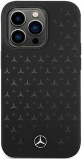 Mercedes Liquid Silicone Star Pattern Case with MagSafe for iphone 15 Pro 6.1" Black - MEHMP15LSIPBK