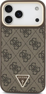 Guess 4G Triangle Logo Case with MagSafe for iPhone 17 Pro Max 6.9" Brown Gold - GUHMP17XP4GTDGMW