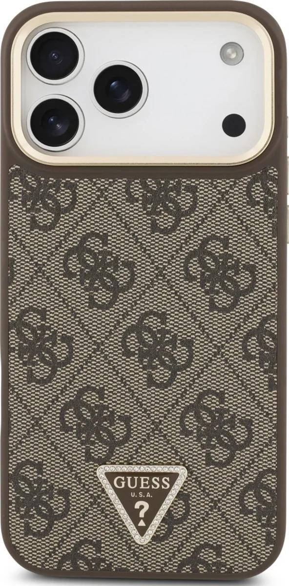 Guess 4G Triangle Logo Case with MagSafe for iPhone 17 Pro Max 6.9" Brown Gold - GUHMP17XP4GTDGMW