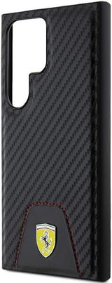 Ferrari Carbon Stitched Bottom Hard Case for Samsung Galaxy S24 Ultra 6.8" Black - FEHCS24LN3PUK