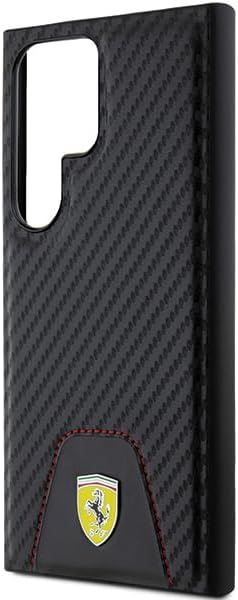 Ferrari Carbon Stitched Bottom Hard Case for Samsung Galaxy S24 Ultra 6.8" Black - FEHCS24LN3PUK
