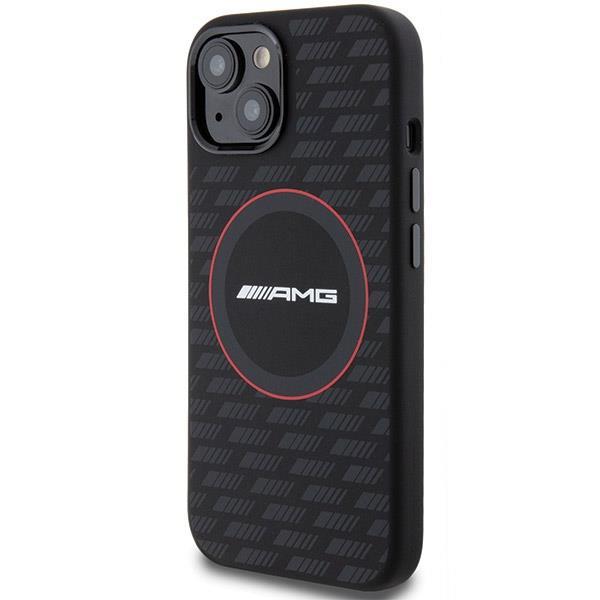 Mercedes AMG Carbon Pattern Liquid Silicone Case with MagSafe for iphone 15 6.1" Black - AMHMP15S23SMRK