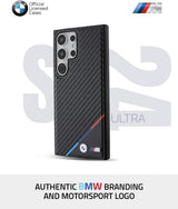 BMW Carbon Tricolor with MagSafe Case for Samsung Galaxy S24 Ultra 6.8" Black - BMHMS24L23PUDTK