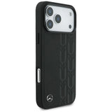 Mercedes Leather Laurel Leaves Case with MagSafe for iPhone 17 Pro Max 6.9" Black - MEHMP17X25RDSLAK