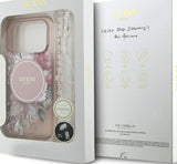 Guess IML Flowers Strap Case with MagSafe for iPhone 17 Pro 6.3" Pink - GUHMP17LHFWBRCESP