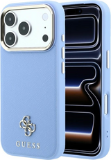 Guess Saffiano Small 4G Logo Case for iPhone 17/18 Pro Max 6.9" Light Blue - GUHMP18X6PSA4DMB