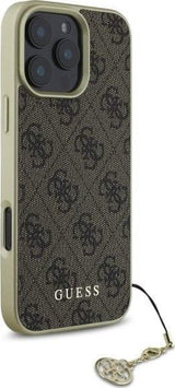 Guess 4G Charms Collection Case for iPhone 16 Pro 6.3" Brown - GUHCP16LGF4GBR