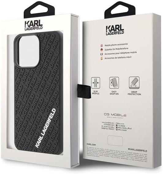 Karl Lagerfeld 3D Rubber Multi Logo Case for iphone 15 Pro Max 6.7" Black - KLHCP15X3DMKRLK