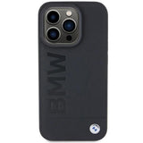 BMW Hot Stamp Leather Case for iphone 15 Pro 6.1" Black - BMHCP15LSLLBK