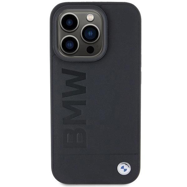 BMW Hot Stamp Leather Case for iphone 15 Pro 6.1" Black - BMHCP15LSLLBK