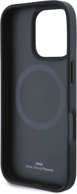 BMW M Perforated Tricolor Line Case with MagSafe for iPhone 16 Pro Max 6.9" Grey - BMHMP16X23PUPDG