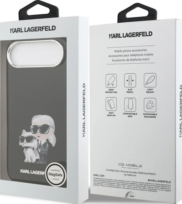 Karl Lagerfeld IML Aquarelle Karl and Choupette Case for iPhone 17 Air 6.5" Black - KLHMP17MHMKCAQOK