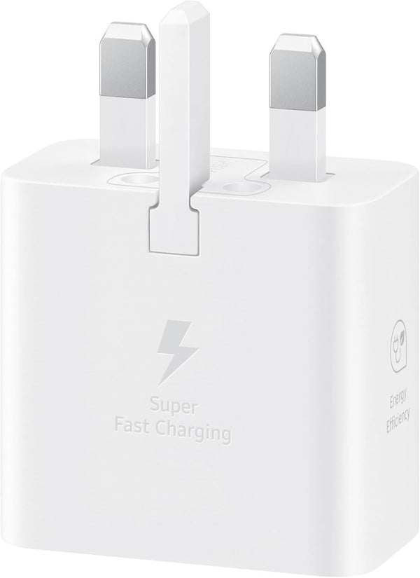 Samsung 3 Amp 25W USB C UK Mains Charger White - EP-T2510NWEGGB