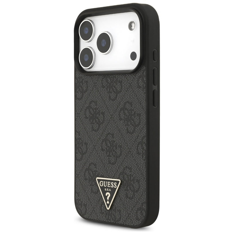 Guess 4G Triangle Logo With Pearl Strap MagSafe Case for iPhone 17 Pro 6.3" Black - GUHMP17LP4TSDPPSK