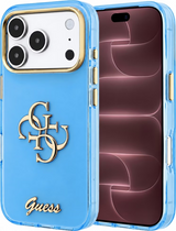 Guess IML 4G Script Metal Logo Case for iPhone 17/18 Pro Max 6.9" Light Blue - GUHCP18X5HC4MLSL