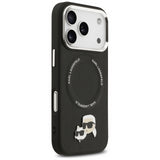 Karl Lagerfeld Karl & Choupette Metal Pin Hard Case with MagSafe for iPhone 17 Pro 6.3" Black -KLHMP17LPSMLRKCK