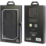 Audi GT Synthetic Leather Hard Case for iPhone 15 Pro 6.1" Black - AU-TPUPCIP15P-GT/D2-BK
